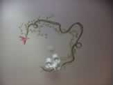 Ceiling Bird and Ribbon Art